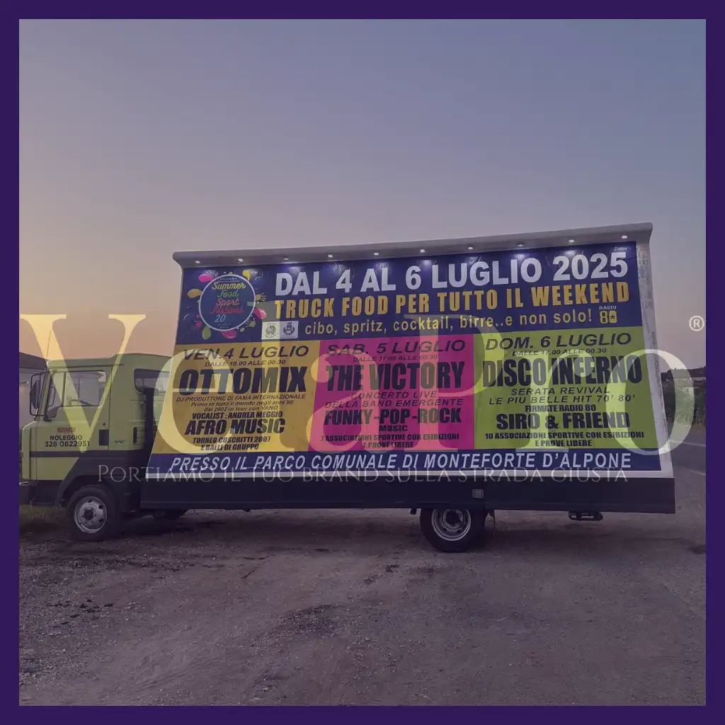 Camion vela in modalità itinerante